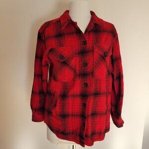 The B.C. Clothing Co | Red and Black Plaid Shacket | Size Small